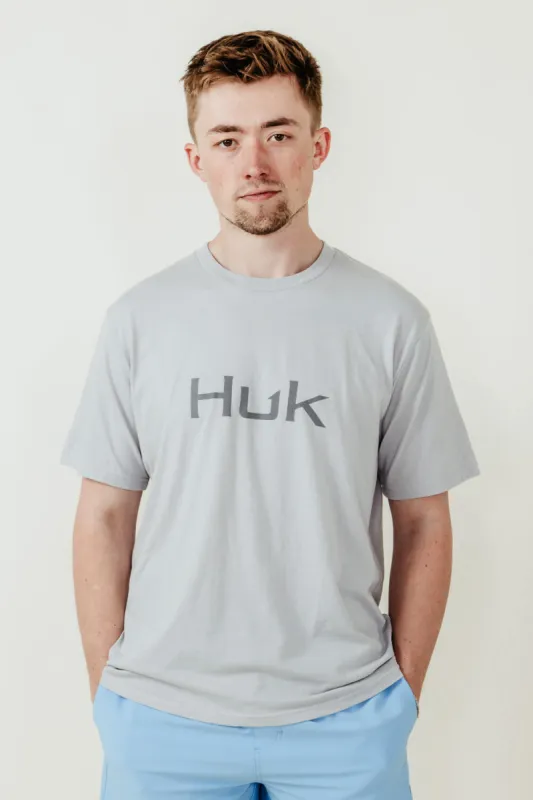 Huk Fishing Huk Logo T-Shirt for Men in Grey | H1000390-034-HARBORMIST sold by Glik’s