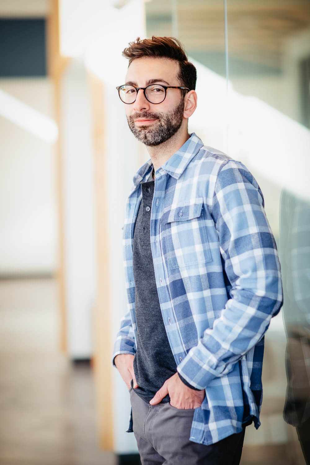 Plaid Flannel Shirt for Men in Blue | TJ8283-GL-BLUE sold by Glik’s