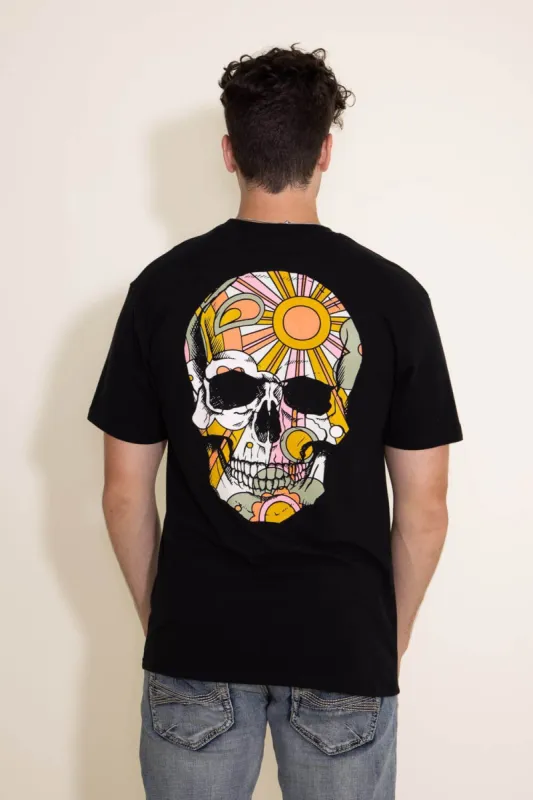 Skull Sunshine Graphic T-Shirt for Men in Black | DT1P16S-BLACK sold by Glik’s