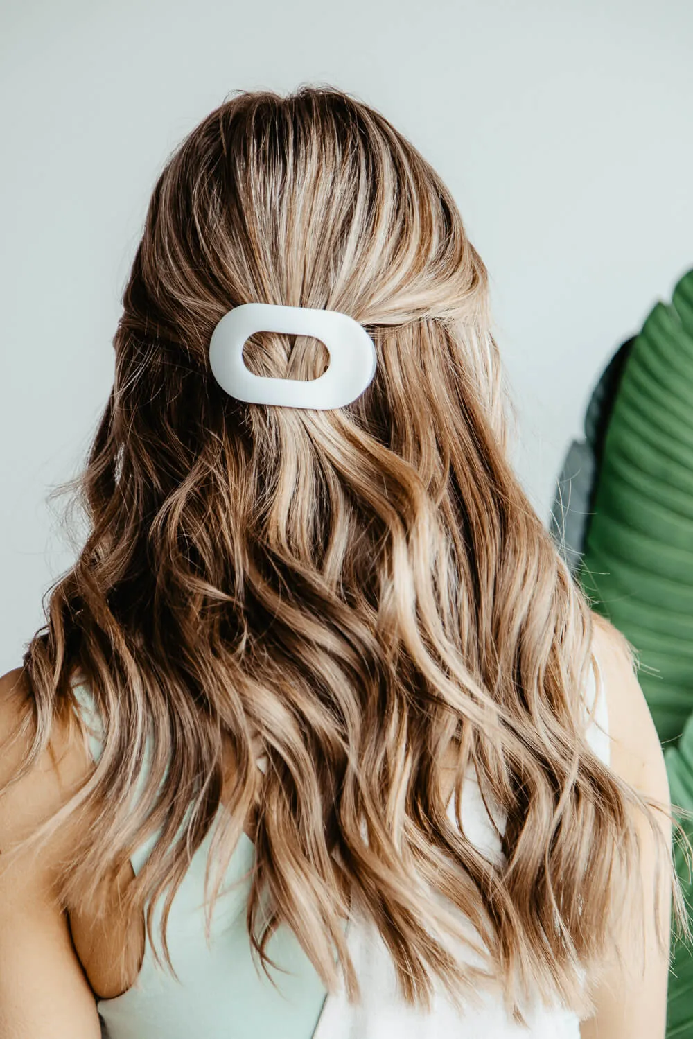 Teleties Small Flat Round Hair Clip in White | TT-FCS01-004 sold by Glik’s