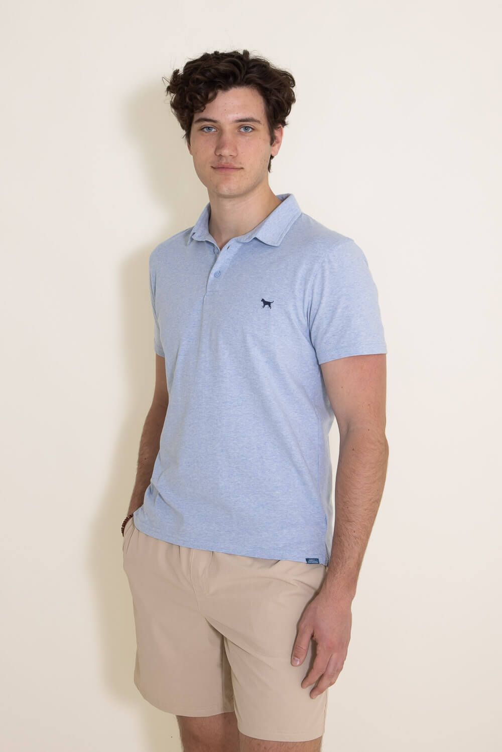 Simply Southern Solid Heather Polo Shirt for Men in Light Blue | PP-0123-MN-KNTPOLO-HTR-LTBLUE sold by Glik’s product image thumbnail 4
