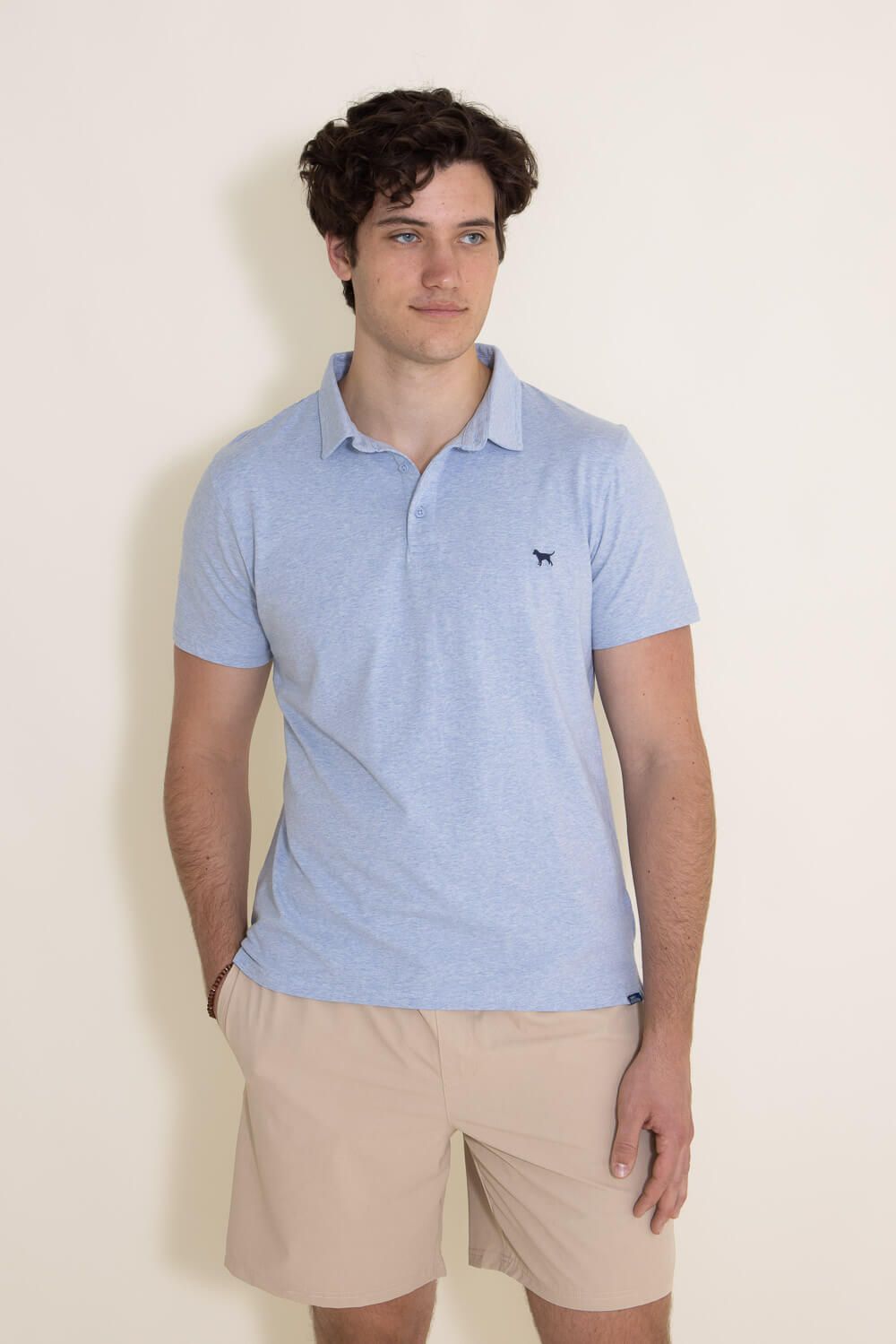 Simply Southern Solid Heather Polo Shirt for Men in Light Blue | PP-0123-MN-KNTPOLO-HTR-LTBLUE sold by Glik’s product image thumbnail 2