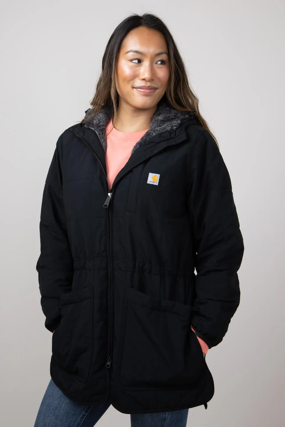 Carhartt Rain Defender Loose-Fit Lightweight Insulated Hooded Coat for Women in Black | 106465-N04 sold by Glik’s product image thumbnail 5