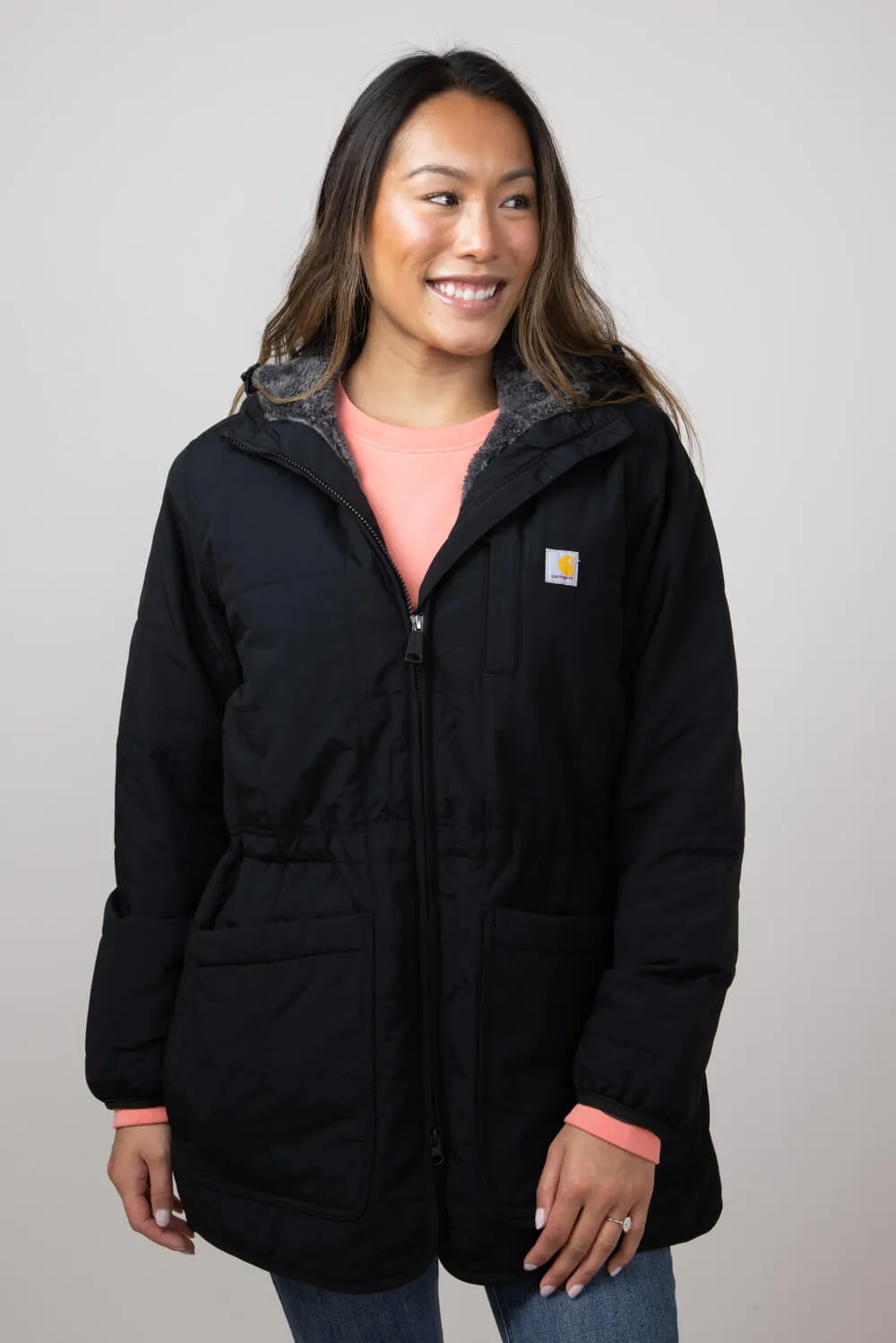 Carhartt Rain Defender Loose-Fit Lightweight Insulated Hooded Coat for Women in Black | 106465-N04 sold by Glik’s product image thumbnail 4