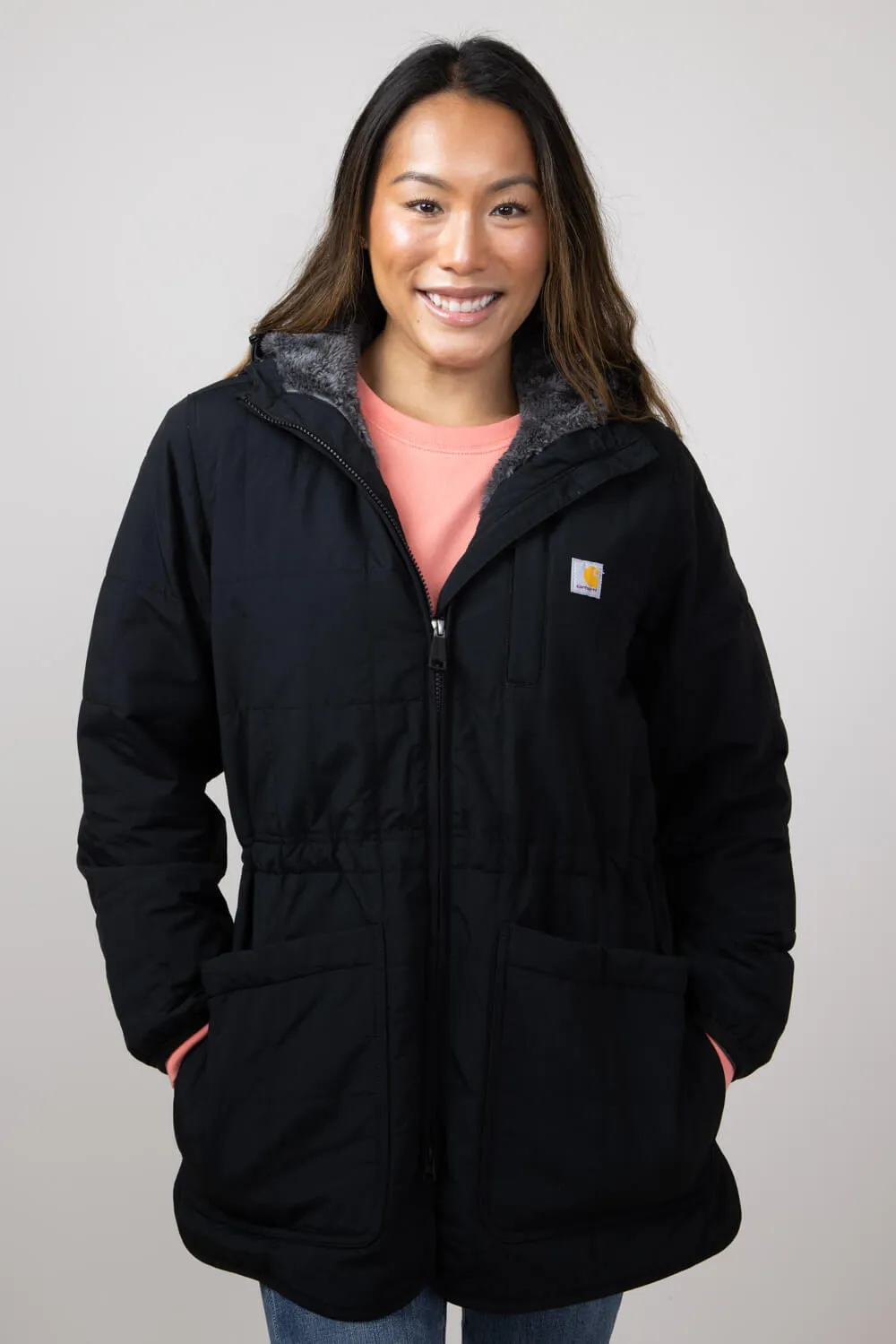 Carhartt Rain Defender Loose-Fit Lightweight Insulated Hooded Coat for Women in Black | 106465-N04 sold by Glik’s product image thumbnail 2