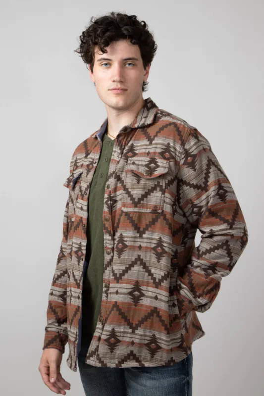 North River Aztec Shirt Jacket for Men in Bracken Brown | NRM8066-BRACKEN sold by Glik’s
