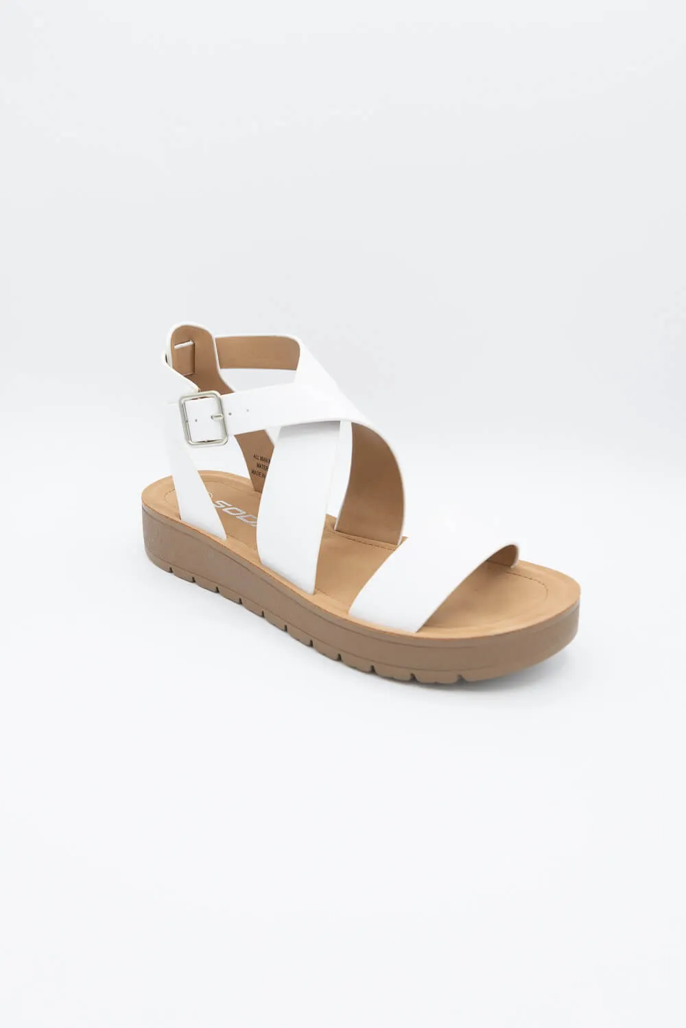 Soda Waves Criss Cross Sandals for Women in White | WAVES-S PURE WHITE sold by Glik’s product image thumbnail 2