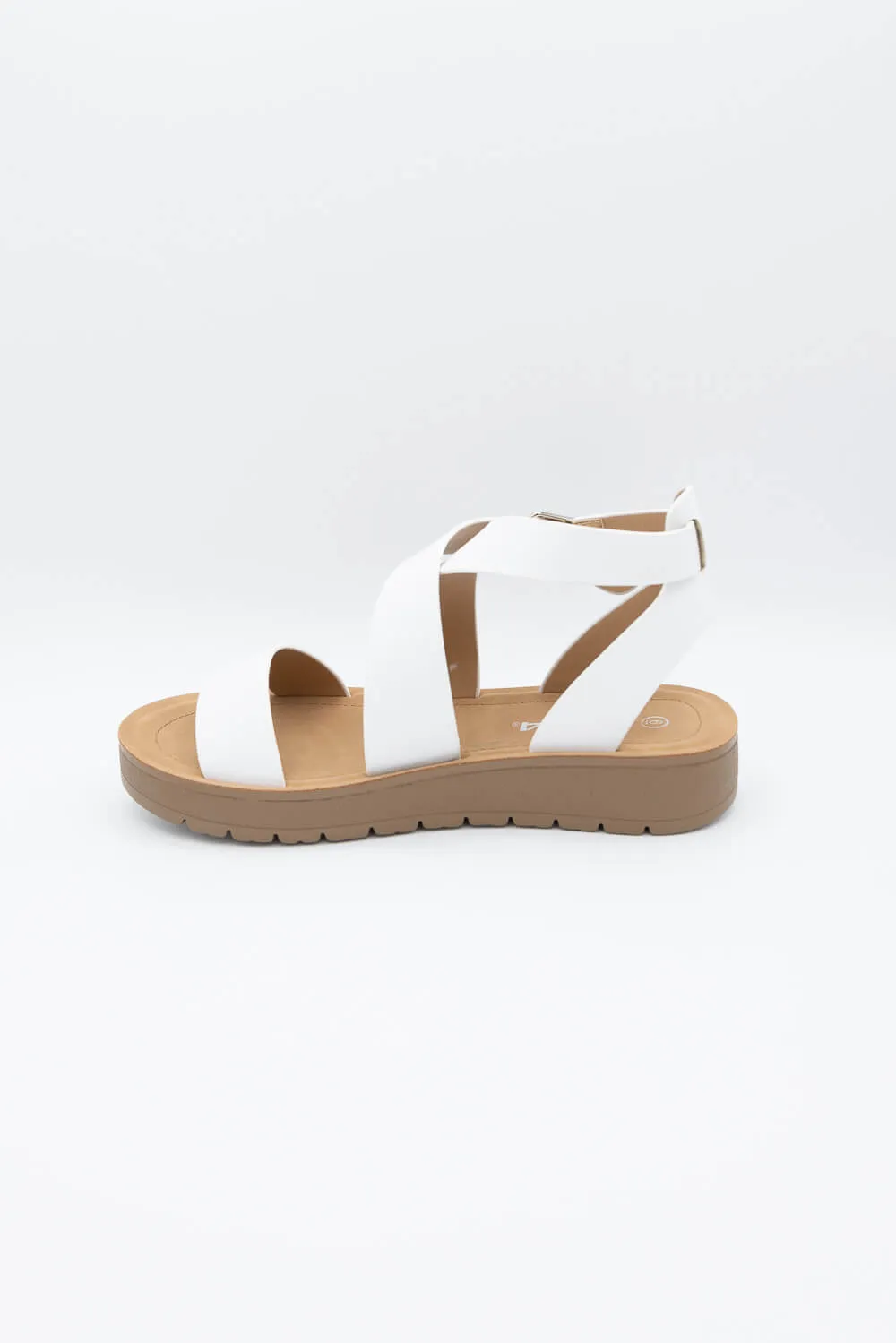 Soda Waves Criss Cross Sandals for Women in White | WAVES-S PURE WHITE sold by Glik’s product image thumbnail 4