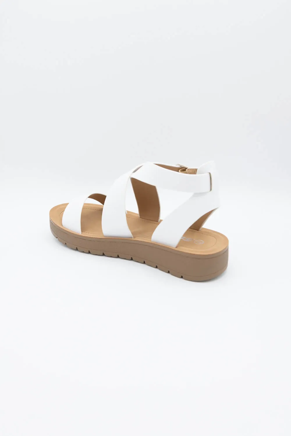 Soda Waves Criss Cross Sandals for Women in White | WAVES-S PURE WHITE sold by Glik’s product image thumbnail 3