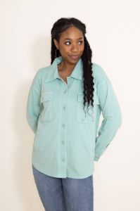 Thread & Supply Cyrus Shacket for Women in Aqua Blue | J1144CPKTS-WASHEDAQUA sold by Glik’s