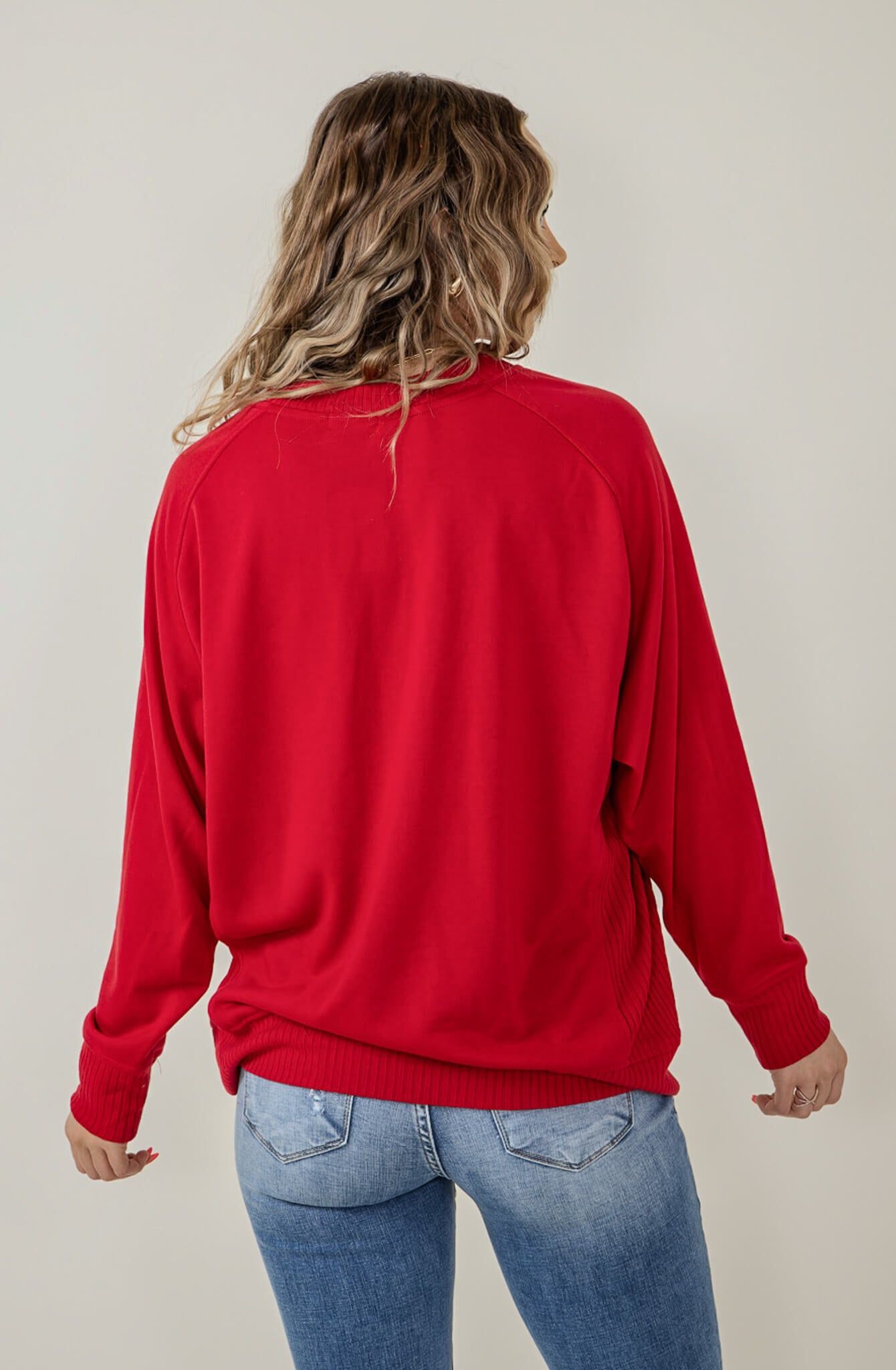 Simply Southern Falala Sweatshirt for Women in Red | RCREW-FALALA-SCARLET sold by Glik’s product image thumbnail 2