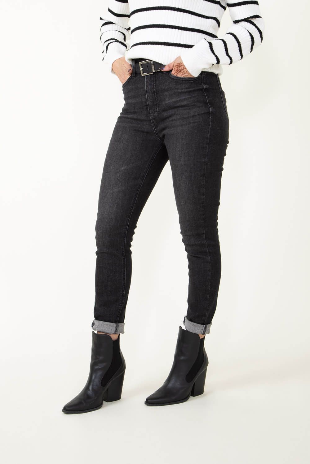 Judy Blue High Rise Tummy Control Skinny Jeans for Women in Black | 88753REG sold by Glik’s product image thumbnail 5