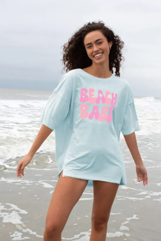 Simply Southern Boxy Beach Babe T-Shirt for Women in Blue | BOXY-SS-BEACH-SPLASH sold by Glik’s