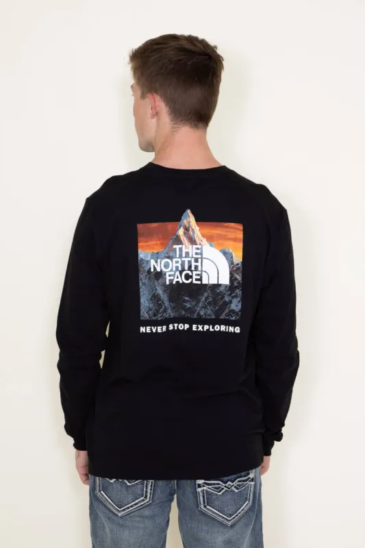 The North Face Long Sleeve Box NSE T-Shirt for Men in Black | NF0A811N-OGG sold by Glik’s