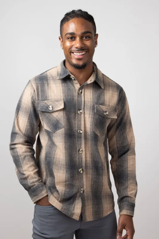 1897 Original Plaid Shirt Jacket for Men in Beige | 5PJ7445M-BEIGE sold by Glik’s