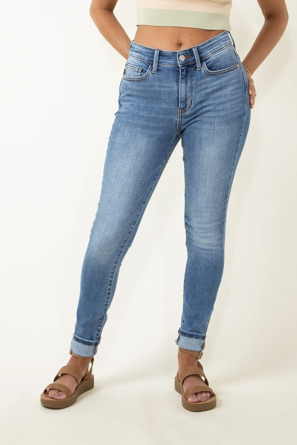 Judy Blue Mid Rise Vintage Skinny Jeans for Women | 82548REG sold by Glik’s