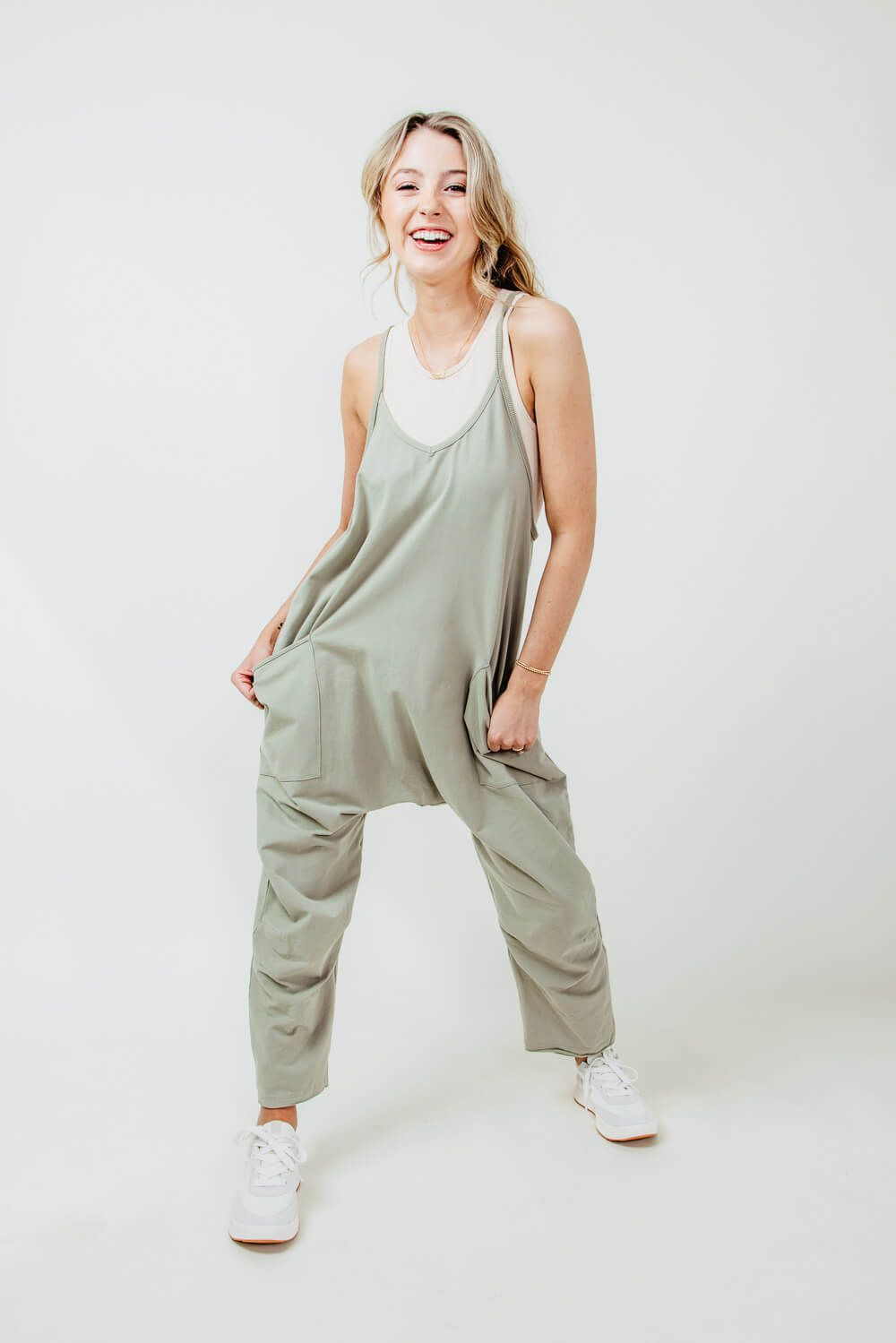 Outer Pocket Onesie for Women in Green | IB48437-SAG sold by Glik’s