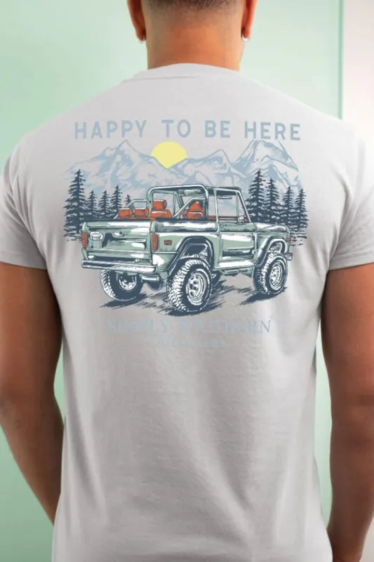 Simply Southern Mountain Jeep T-Shirt for Men in Grey | MN-SS-MTN-WHITEWATER-S sold by Glik’s