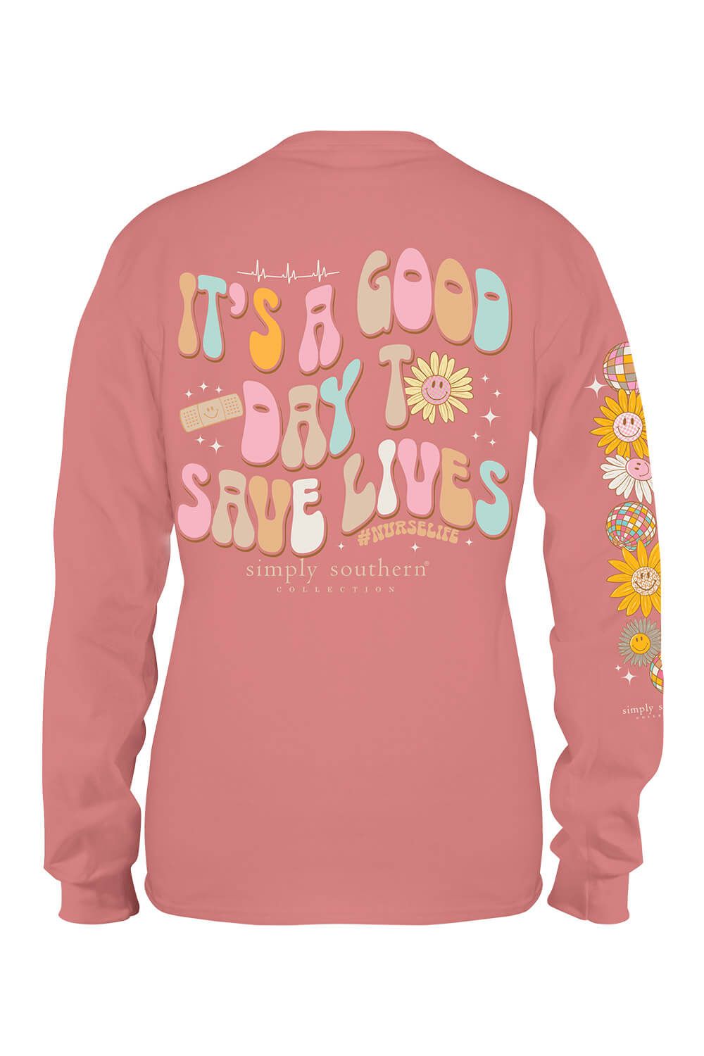 Simply Southern Long Sleeve Save Lives T-Shirt for Women in Rouge | LS-SAVE-ROUGE sold by Glik’s product image thumbnail 3