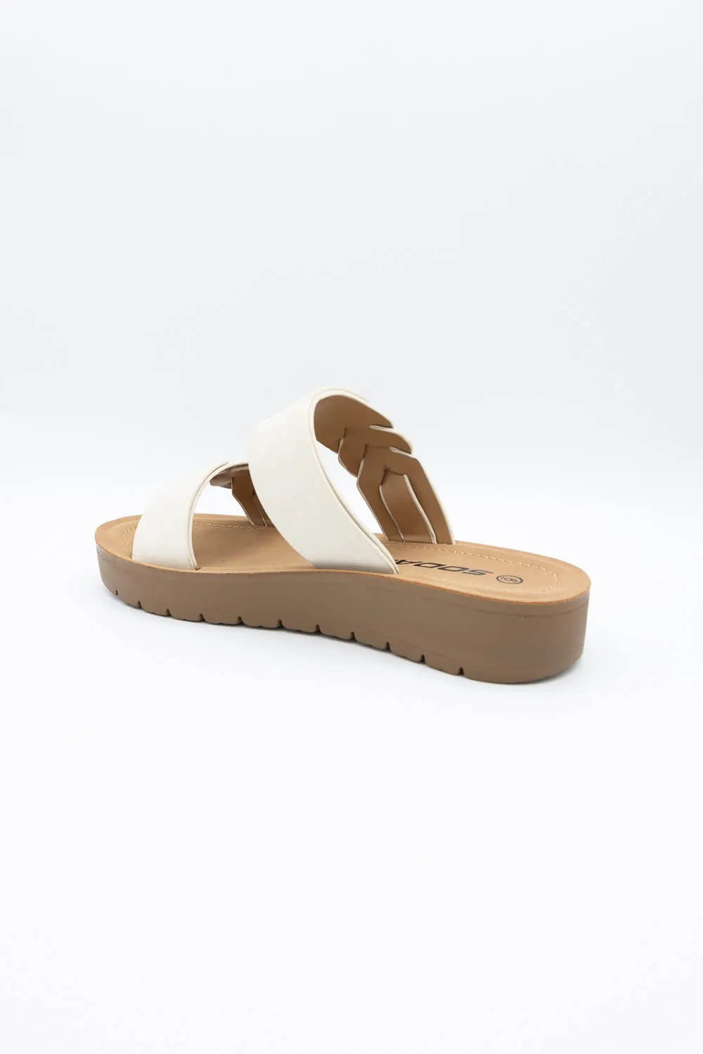 Soda Cuisine Braid Band Slides for Women in Beige | CUISINE-S BEIGE sold by Glik’s product image thumbnail 3