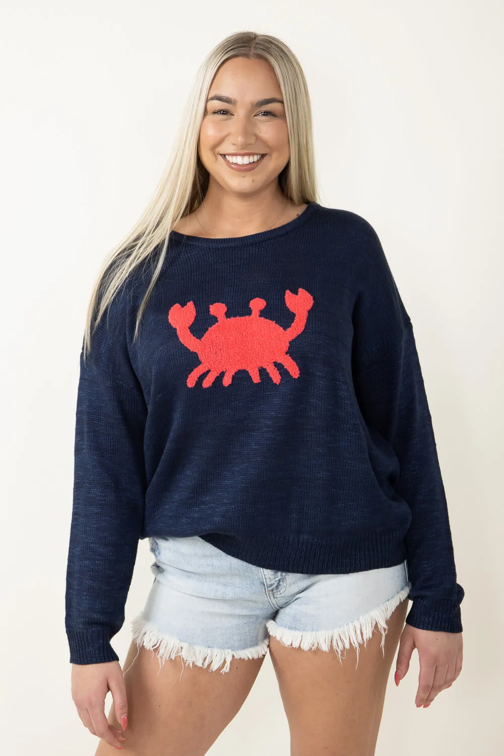 Simply Southern Crab Crew Sweater for Women in Blue | PP-0124-CREW-EVRYDY-CRAB sold by Glik’s product image thumbnail 3