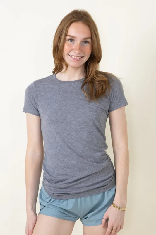 Basic Crewneck T-Shirt for Women in Heather Grey | 3200-HTHRGRY sold by Glik’s