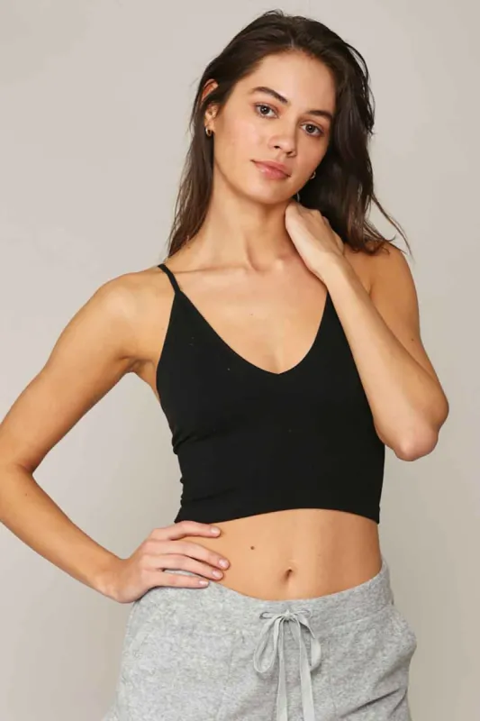 By Together Seamless Ribbed Brami in Black | S1002-BLACK sold by Glik’s