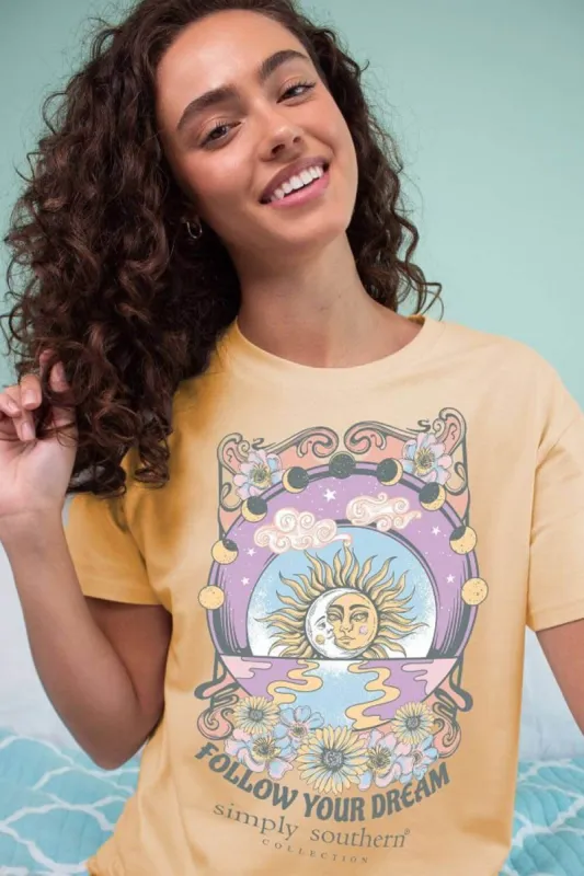 Simply Southern Boxy Follow Your Dream T-Shirt for Women in Yellow | BOXY-SS-FOLLOW-PUFF sold by Glik’s