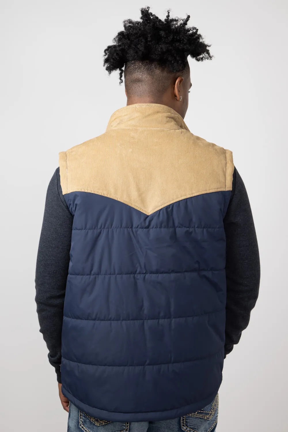Union Work Wear Vest for Men in Navy/Tan | H33BYA6-410H NAVY/TAN sold by Glik’s product image thumbnail 2