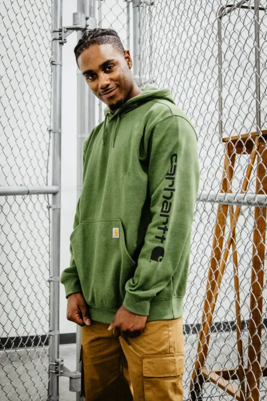 Carhartt Logo Sleeve Hoodie for Men in Green | K288-GD4 | Parallel