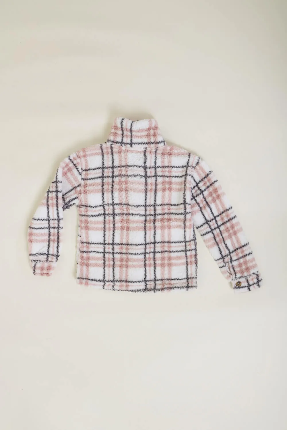 Youth Plaid Sherpa Shacket for Girls in Pink | 993600K-ROS sold by Glik’s product image thumbnail 2