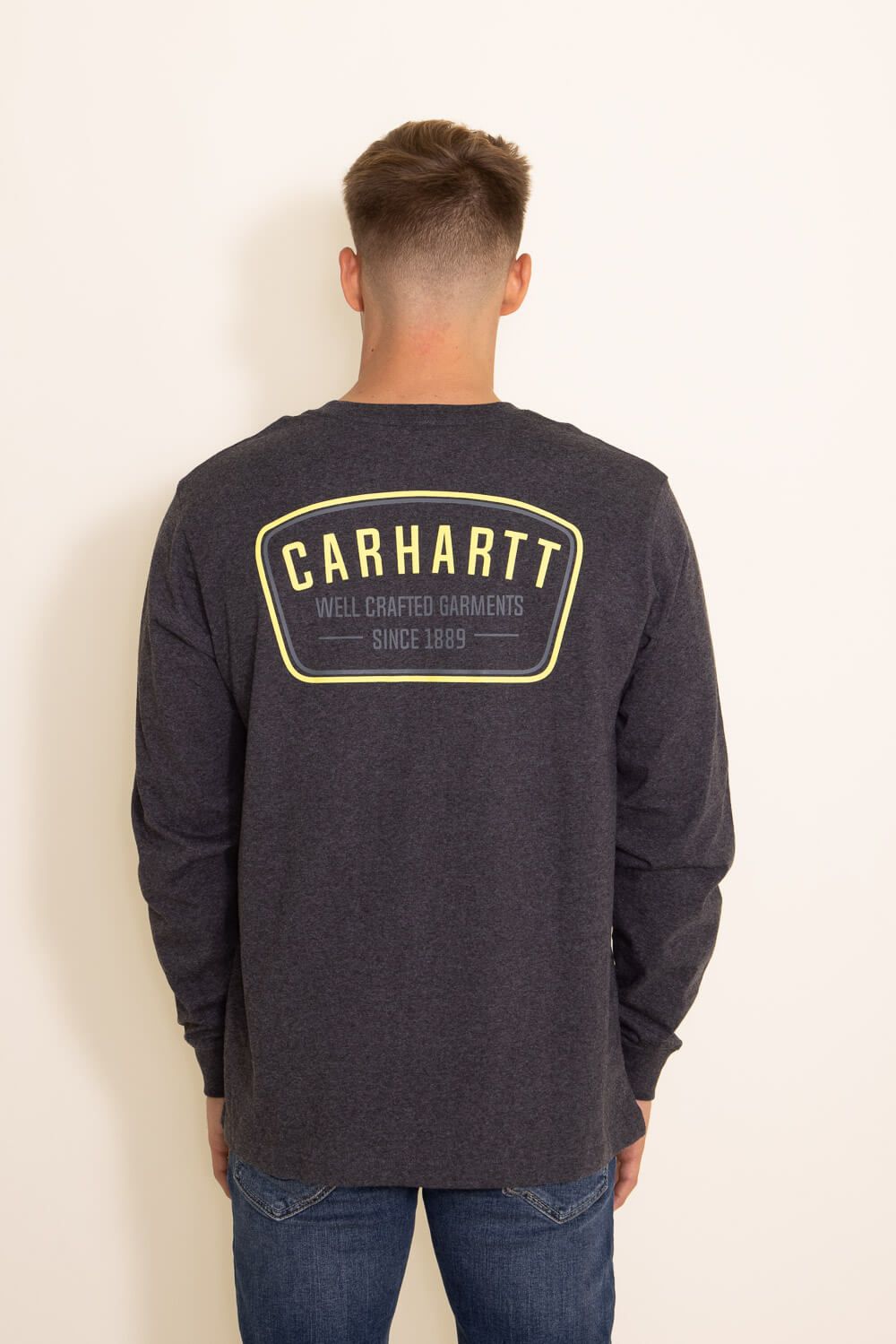 Carhartt Heavyweight Long Sleeve Pocket Graphic T-Shirt for Men in Grey | 105425-CRH CARBON sold by Glik’s