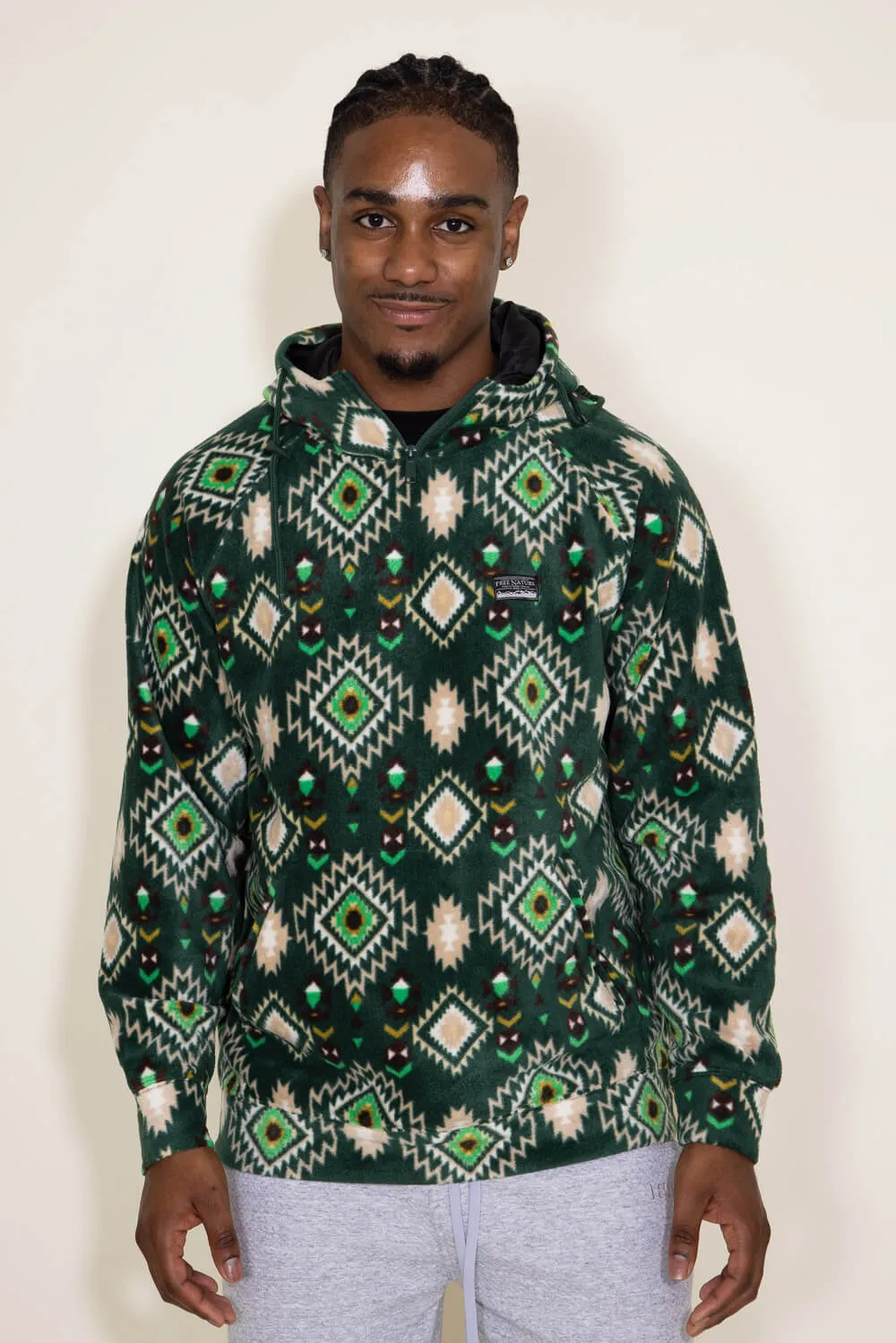 Aztec All Over Print Hoodie for Men in Green | FJ4-MP1617-PINENEEDLE sold by Glik’s product image thumbnail 3