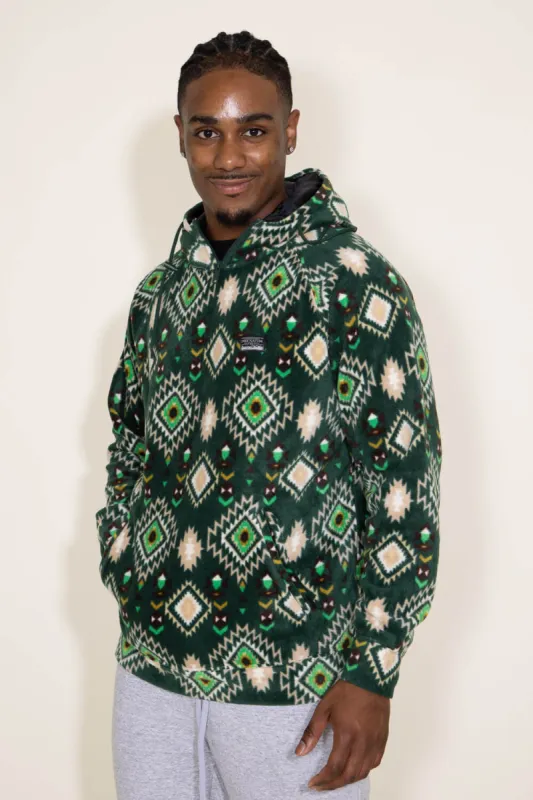 Aztec All Over Print Hoodie for Men in Green | FJ4-MP1617-PINENEEDLE sold by Glik’s