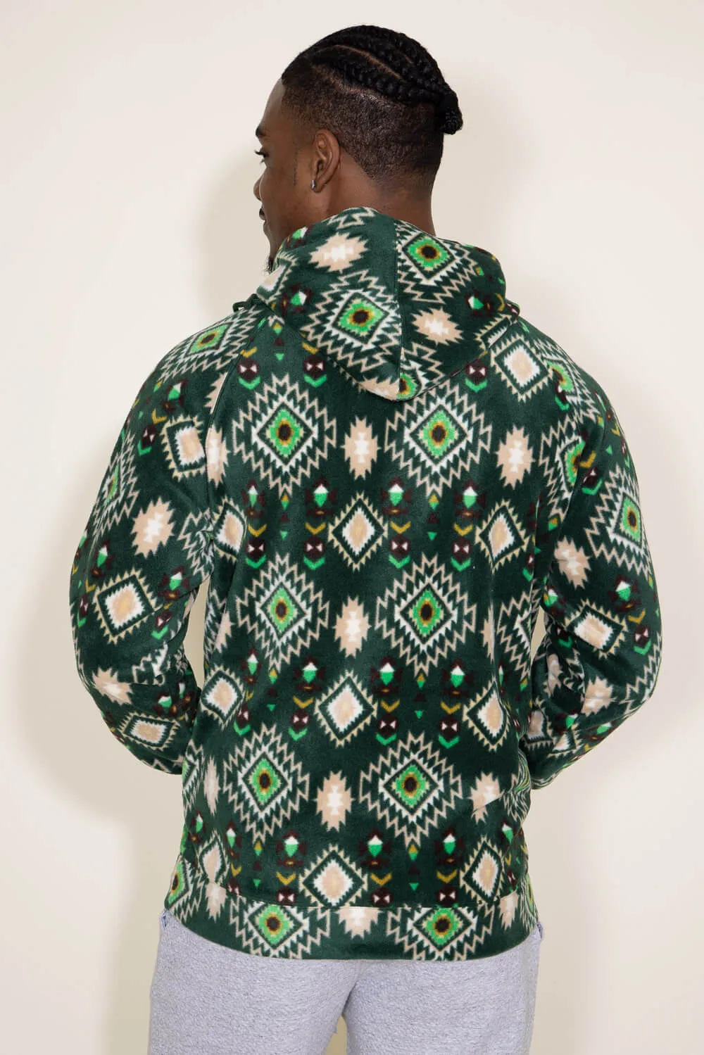 Aztec All Over Print Hoodie for Men in Green | FJ4-MP1617-PINENEEDLE sold by Glik’s product image thumbnail 2