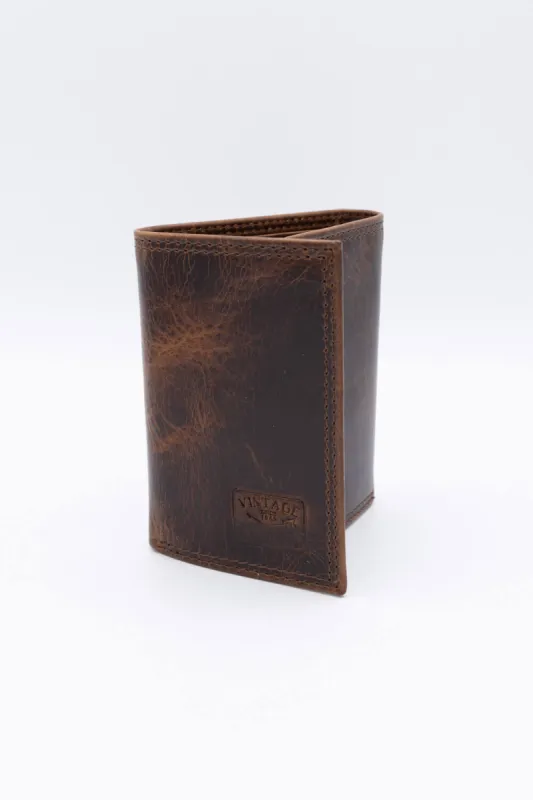 Weatherproof Vintage Tri-Fold Bison Wallet in Cognac | WP203167 sold by Glik’s