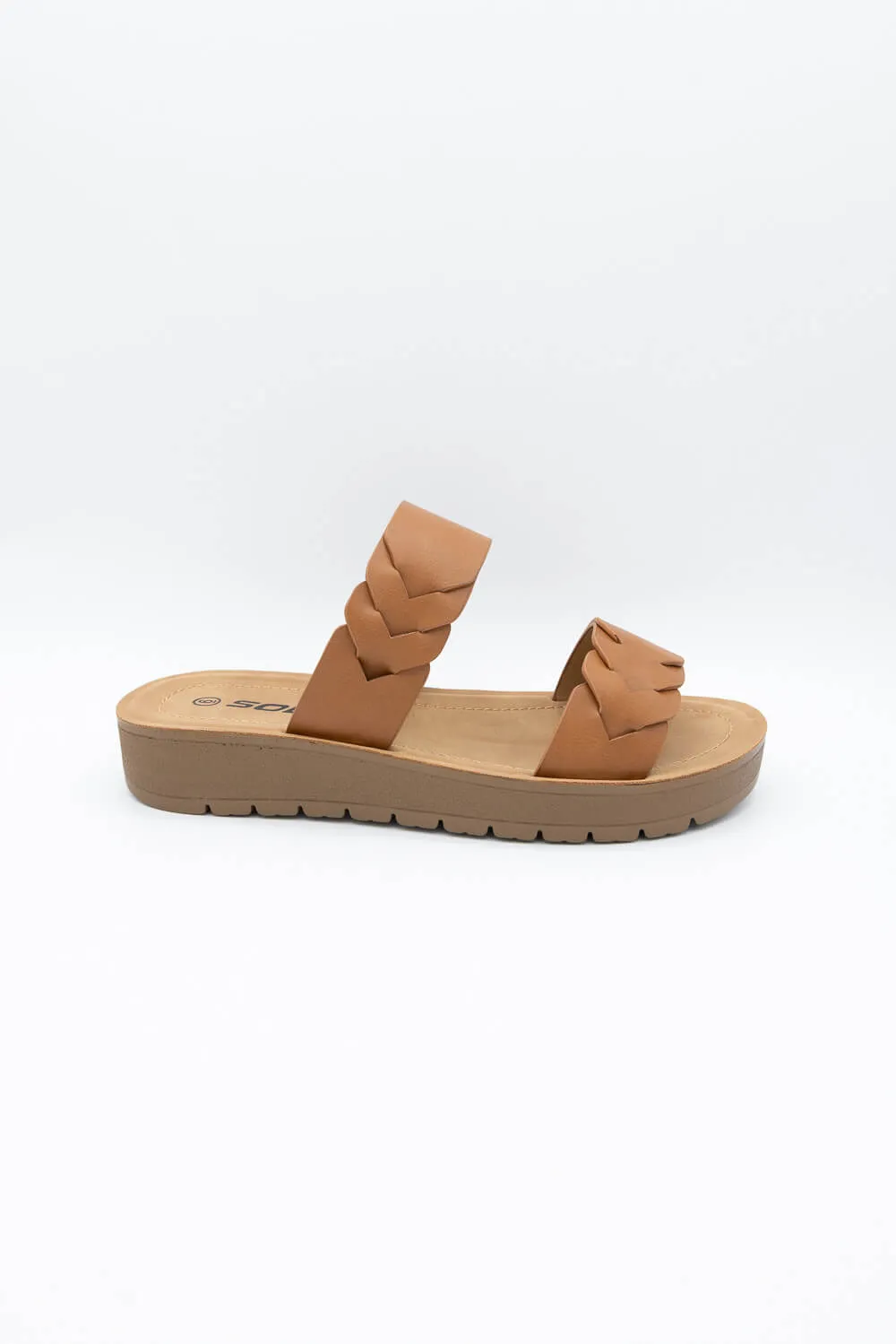 Soda Cuisine Braid Band Slides for Women in Light Tan | CUISINE-S LT TAN sold by Glik’s product image thumbnail 2