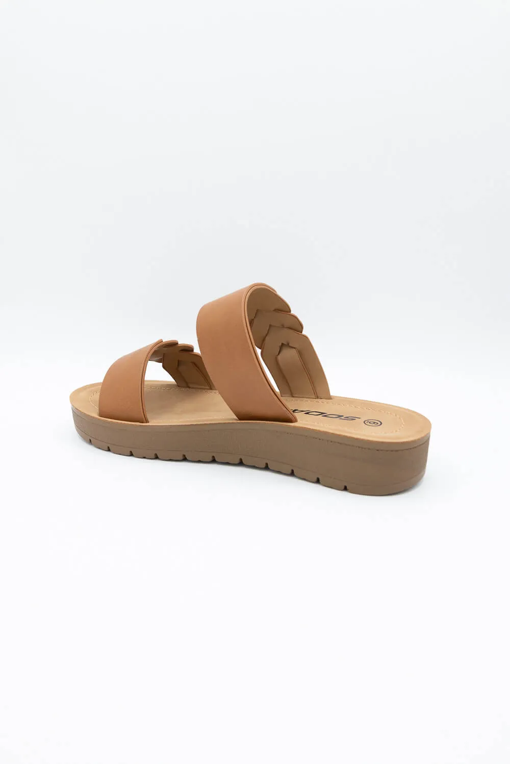 Soda Cuisine Braid Band Slides for Women in Light Tan | CUISINE-S LT TAN sold by Glik’s product image thumbnail 4
