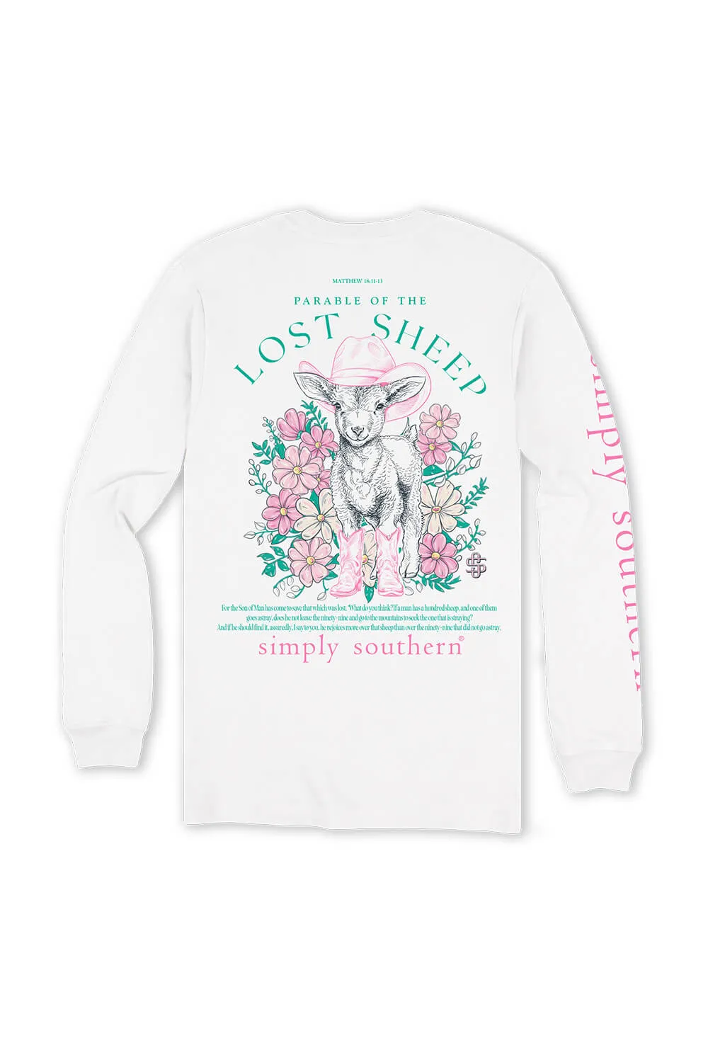 Simply Southern Plus Size Long Sleeve Lost Sheep T-Shirt for Women in White | EXT-LS-SHEEP-WHITE sold by Glik’s