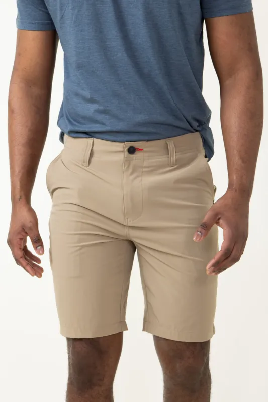 1897 Original 9” Hydro Flat Front Shorts for Men in Khaki | 4GLL1225-NEWKHAKI sold by Glik’s