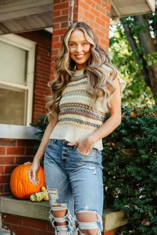 Elan Textured Short Sleeve Sweater for Women in Mint Multi | SWS10890-MNT sold by Glik’s