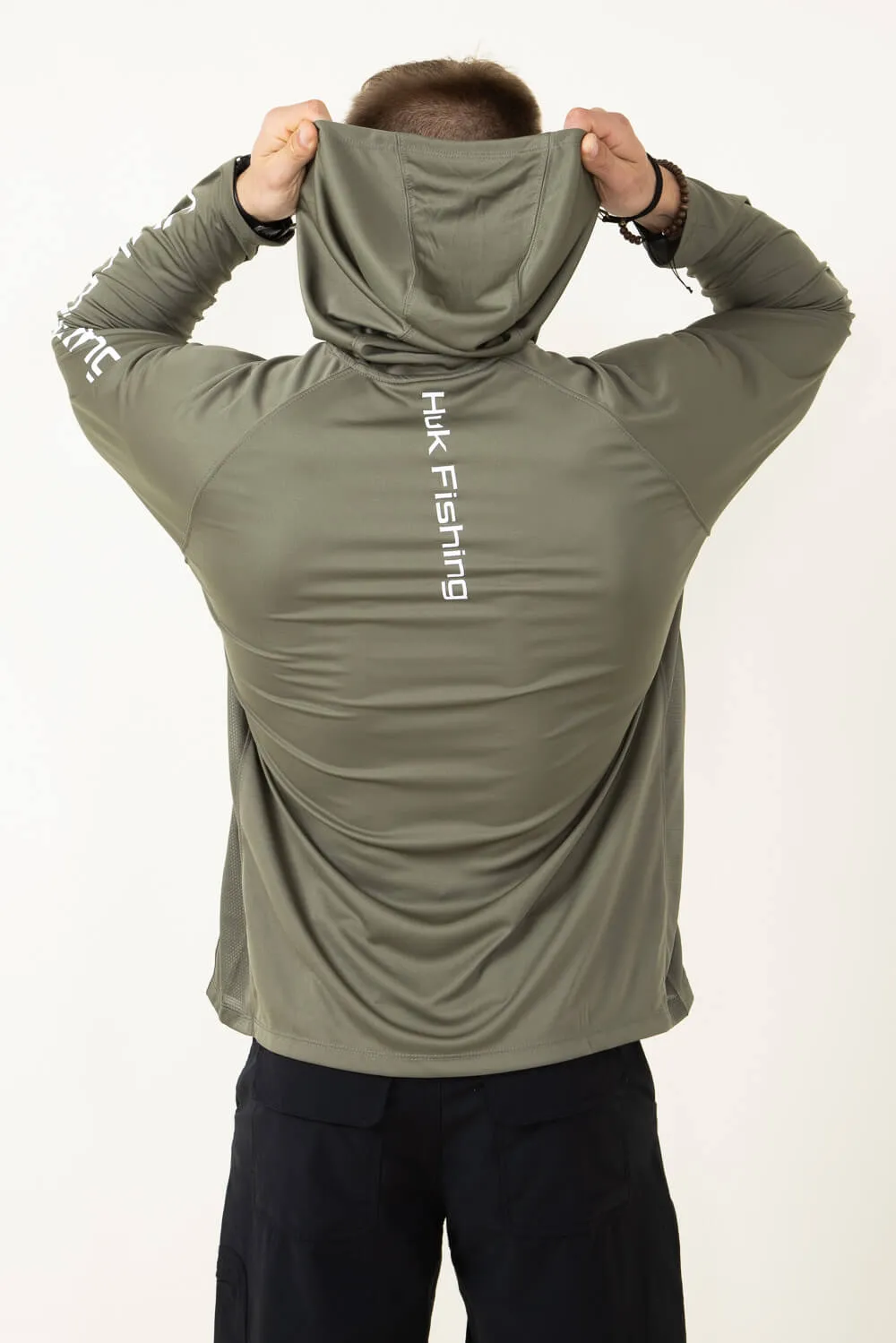 Huk Fishing Pursuit Vented Hoodie for Men in Green | H1200525-316-MOSS sold by Glik’s product image thumbnail 2