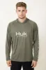 Huk Fishing Pursuit Vented Hoodie for Men in Green | H1200525-316-MOSS sold by Glik’s