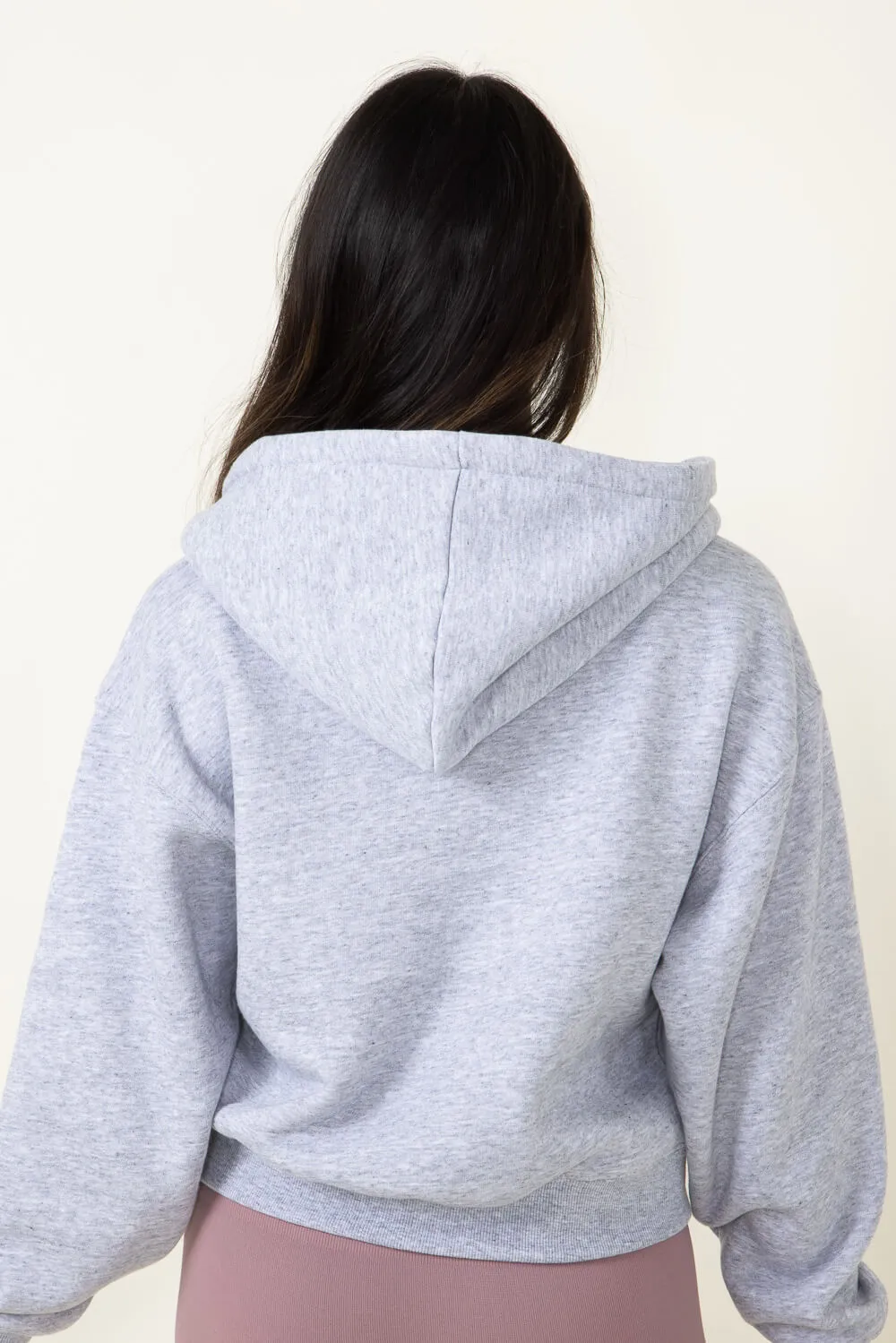 Half Zip Fleece Hoodie for Women in Heather Grey | JK350-LTGREY sold by Glik’s product image thumbnail 2