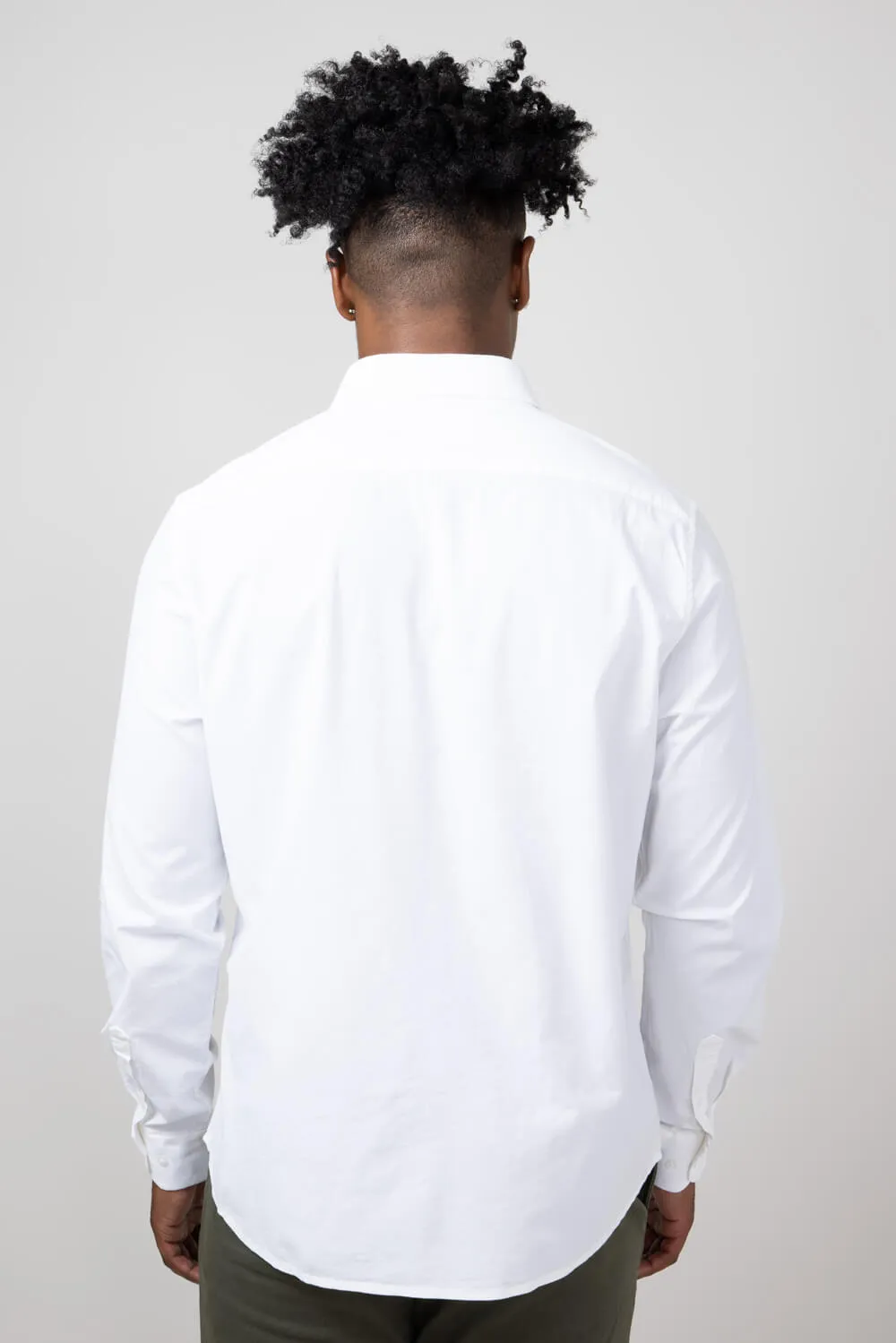Denim & Flower Stretch Solid Shirt for Men in White | CWL-1718W sold by Glik’s product image thumbnail 3