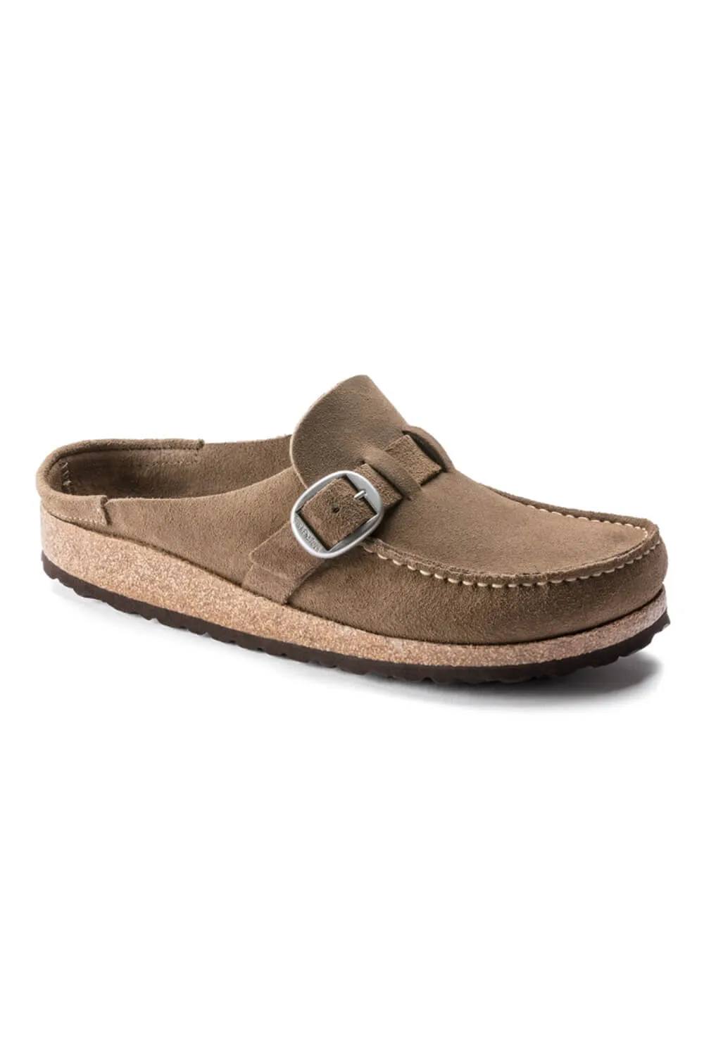 Birkenstock Buckley Suede Leather Mules for Women in Grey Taupe | 1019462 sold by Glik’s