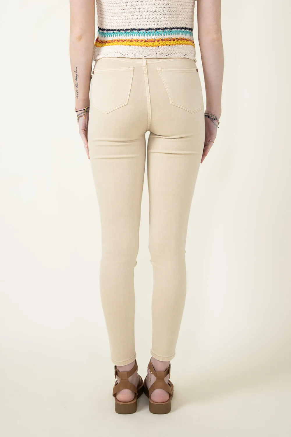 Judy Blue High Rise Tummy Control Skinny Jeans for Women in Bone | 88845REG sold by Glik’s product image thumbnail 4