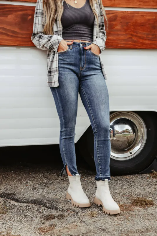 Judy Blue High Rise Skinny Hem Slit Jeans for Women | 82422REG sold by Glik’s