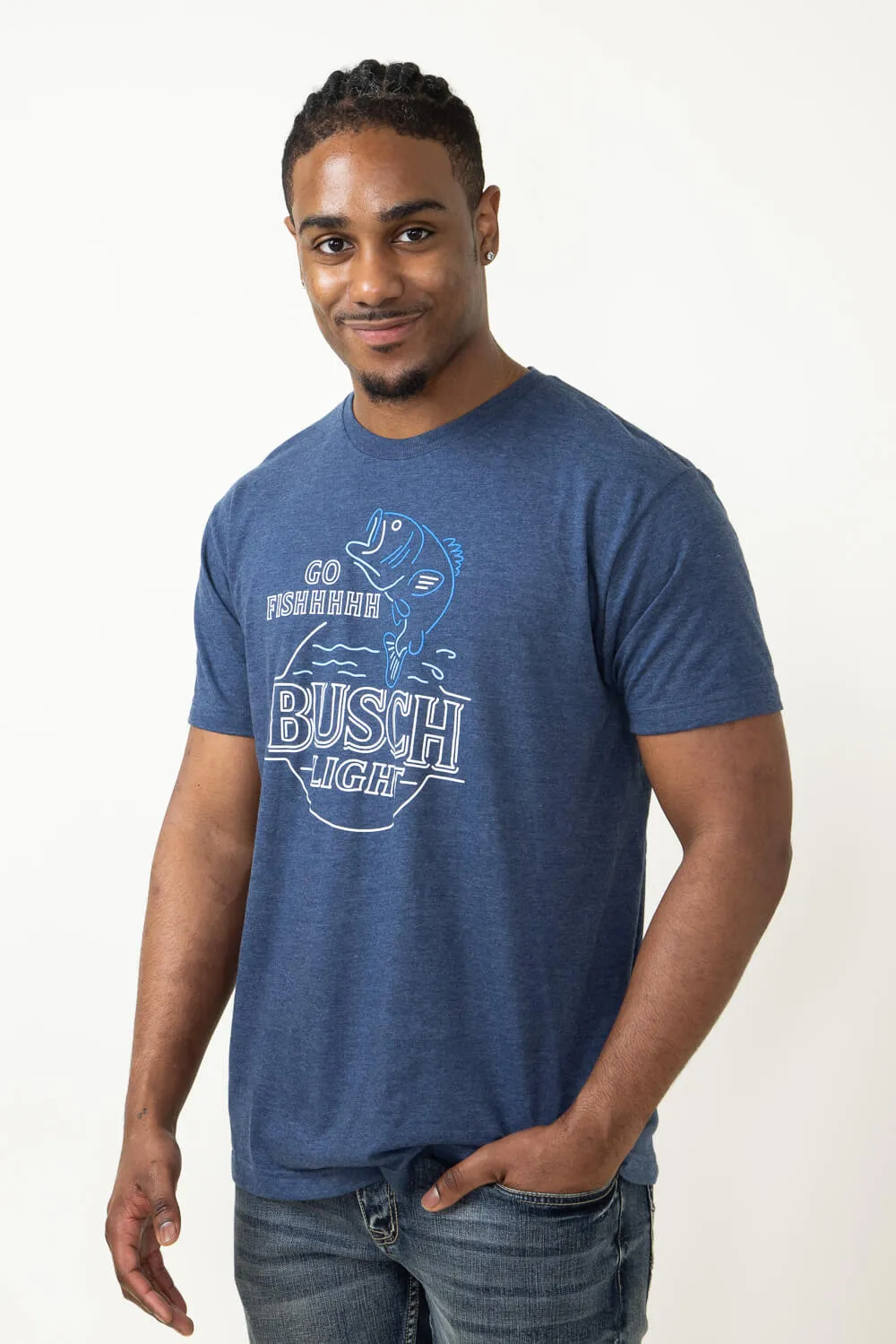 Brew City Busch Light Bass Neon T-Shirt for Men in Navy | 15846-902B sold by Glik’s product image thumbnail 3