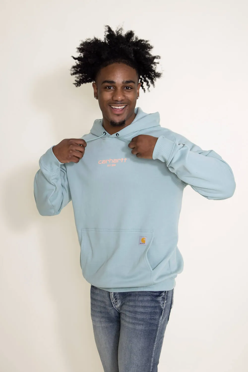 Carhartt Lightweight Hoodie for Men in Surf Blue | 105569-HA4 sold by Glik’s product image thumbnail 3